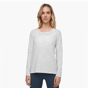 Lululemon Long Sleeve Space Dye Ice Grey Alpine White Shirt